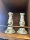 green toile candles