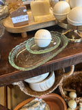 Green vintage soap dish - large