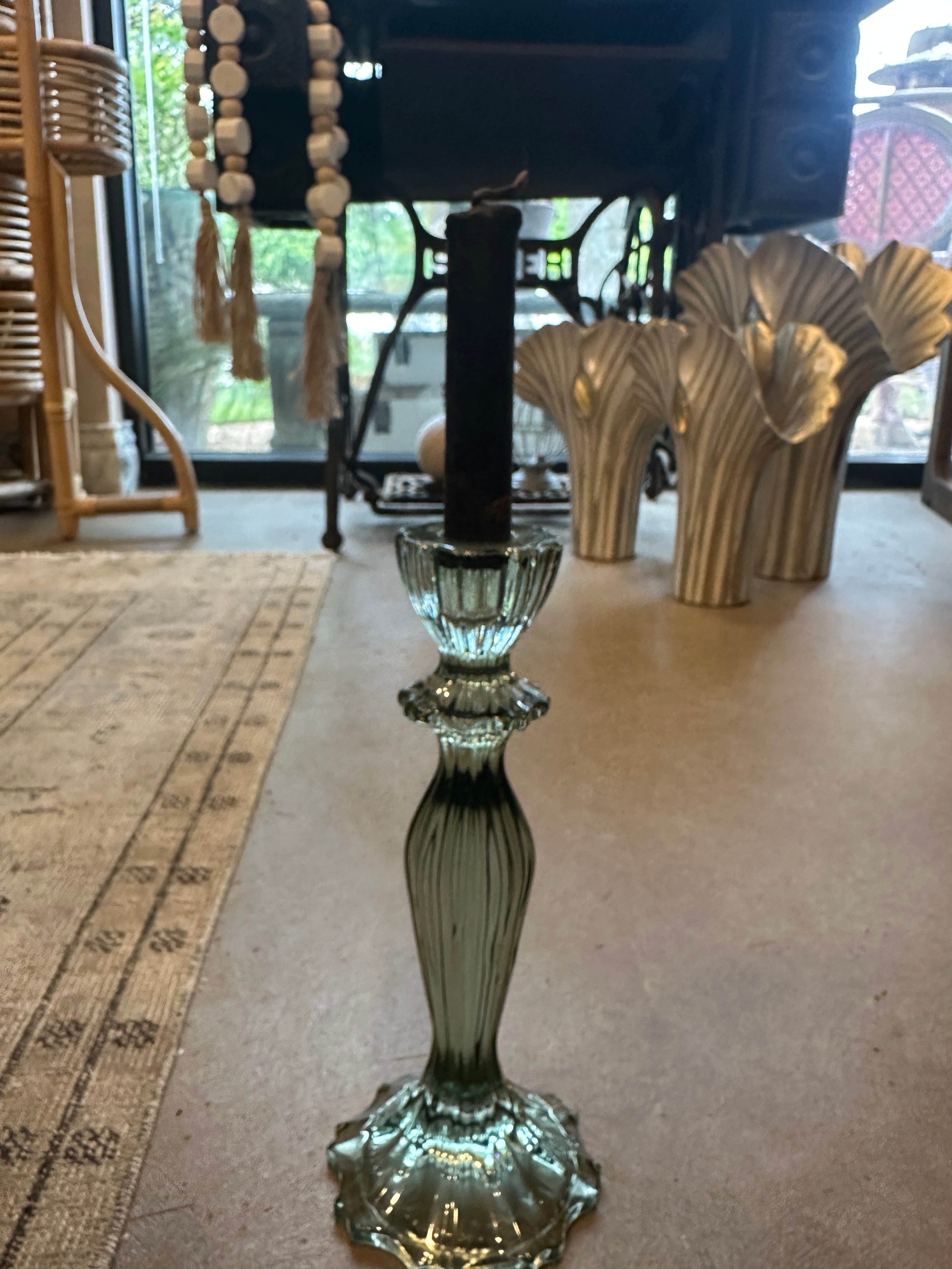 Vintage Candle Stick - Green/Brown